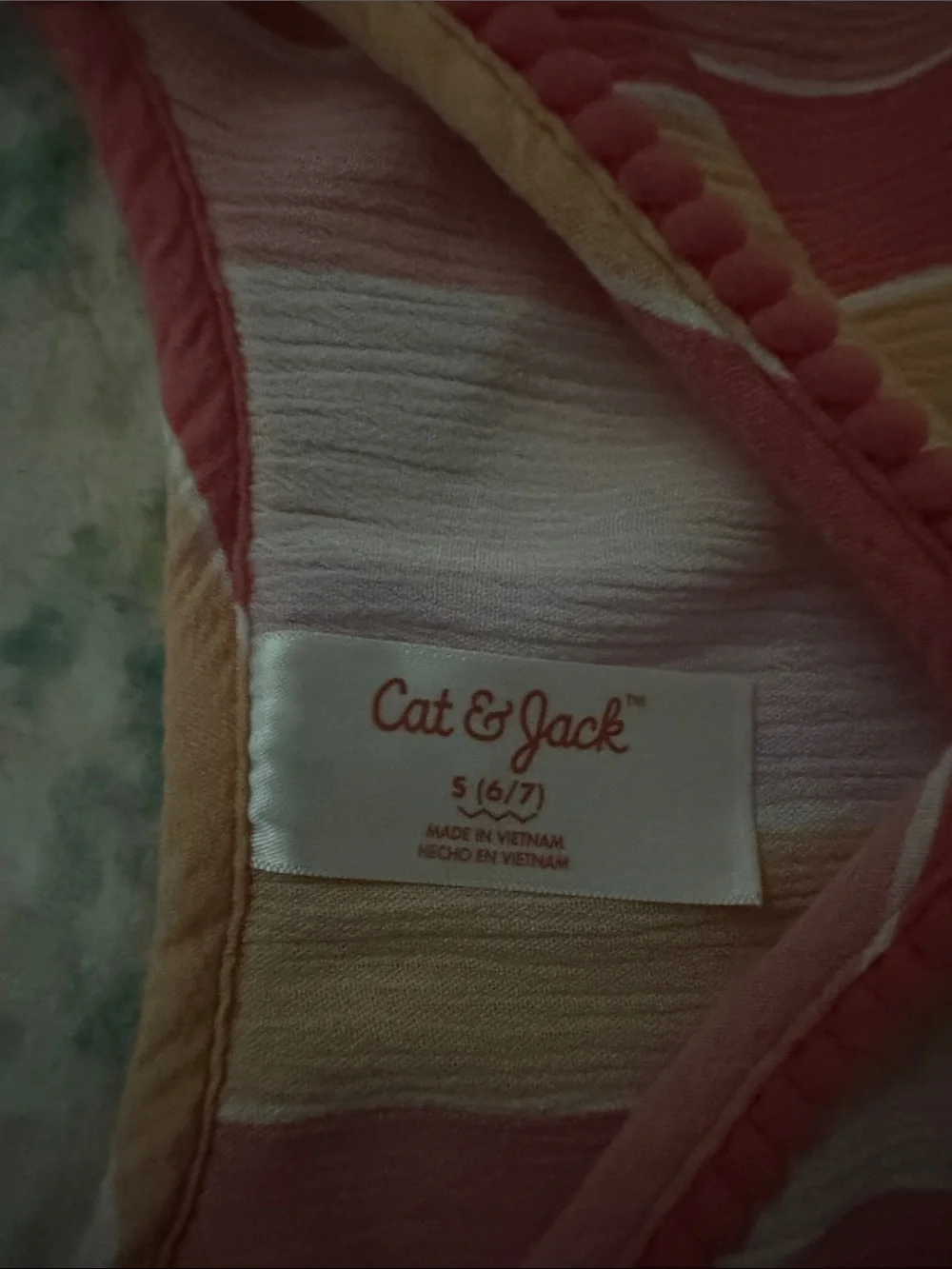Cat & Jack Striped V-Neck Tank Top in Pink, Yellow & Cream